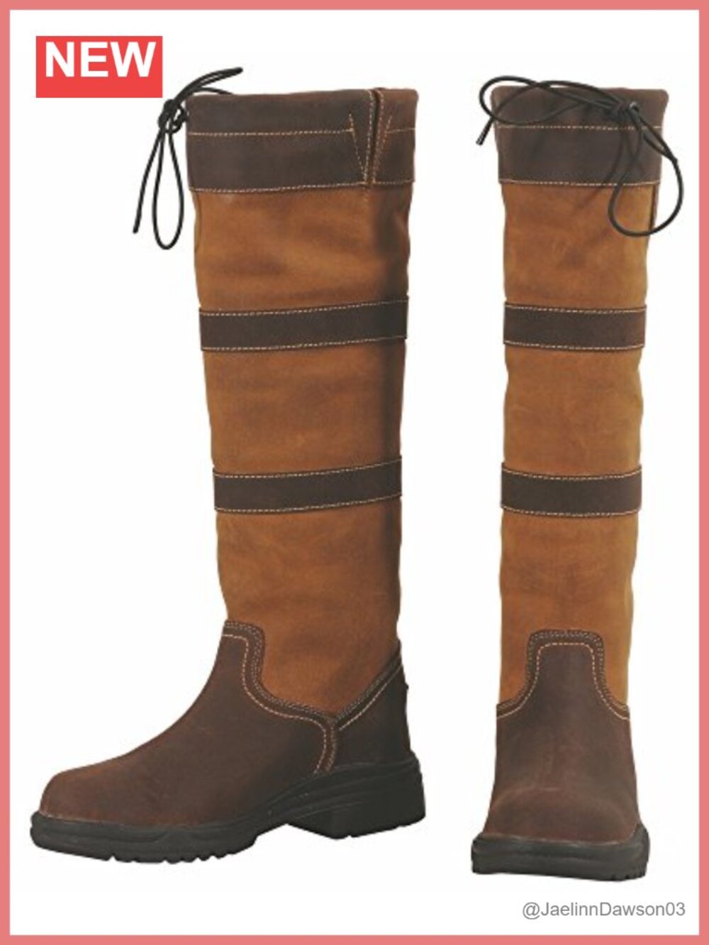 Waterproof Leather Tall Equestrian Riding Boots with Memory Foam Insole